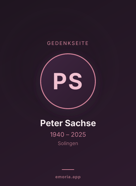 Gedenkportrait von Peter Sachse