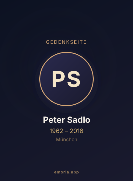 Gedenkportrait von Peter Sadlo