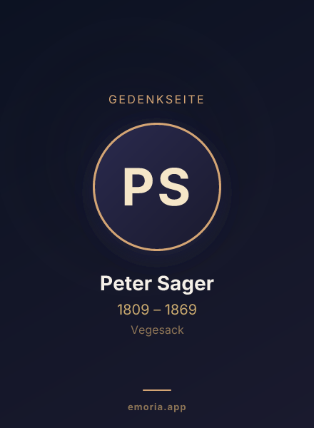 Gedenkportrait von Peter Sager