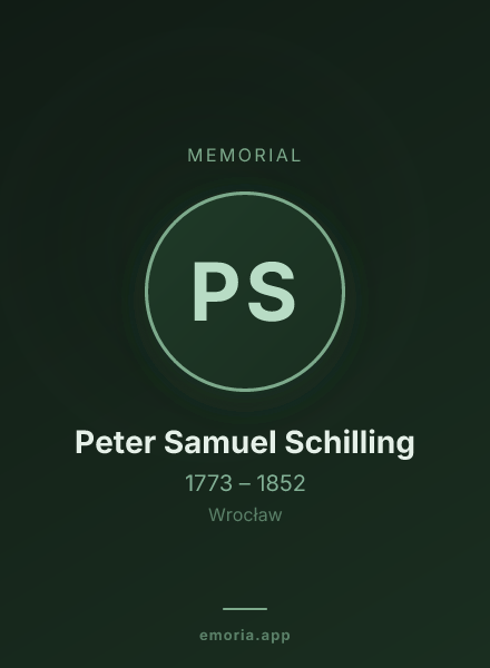 Memorial portrait of Peter Samuel Schilling