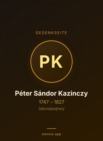 Gedenkportrait von Péter Sándor Kazinczy