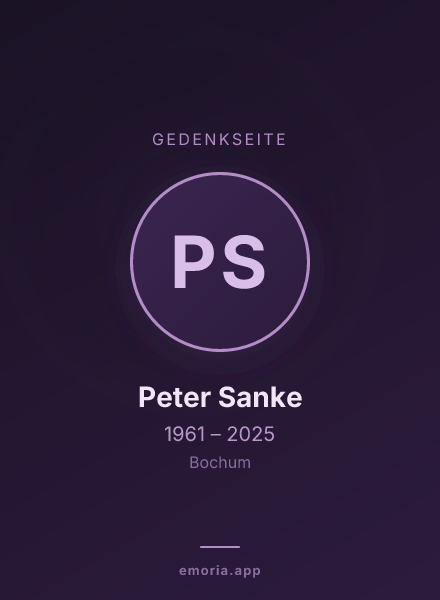 Gedenkportrait von Peter Sanke