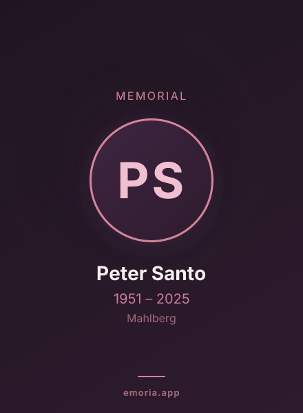 Memorial portrait of Peter Santo
