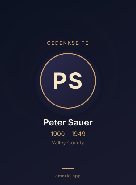 Gedenkportrait von Peter Sauer