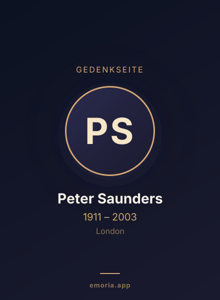 Gedenkportrait von Peter Saunders