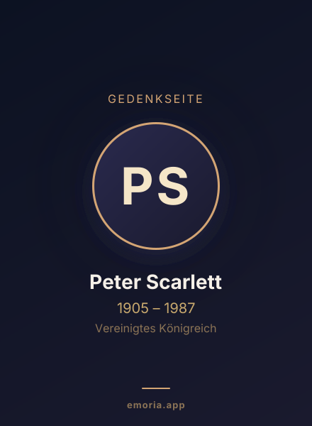Gedenkportrait von Peter Scarlett
