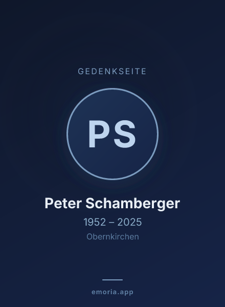 Gedenkportrait von Peter Schamberger