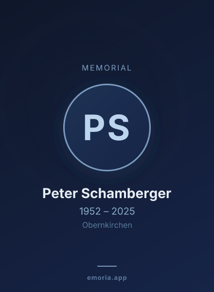 Memorial portrait of Peter Schamberger