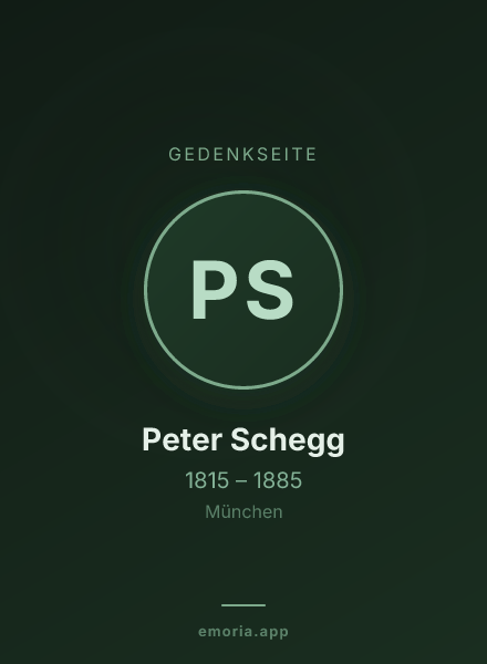 Gedenkportrait von Peter Schegg