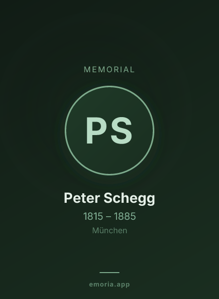Memorial portrait of Peter Schegg
