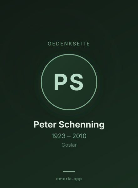 Gedenkportrait von Peter Schenning