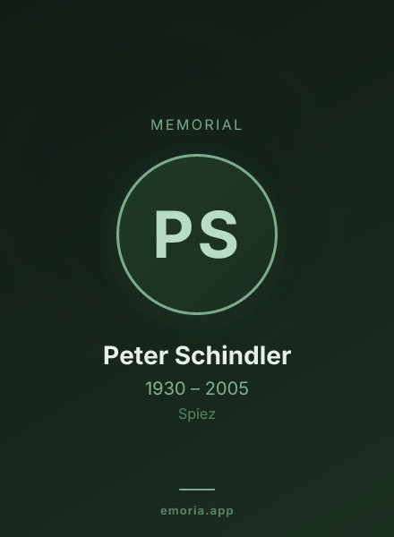 Memorial portrait of Peter Schindler