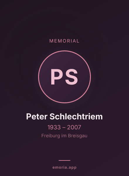Memorial portrait of Peter Schlechtriem