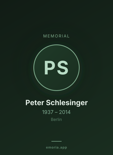 Memorial portrait of Peter Schlesinger