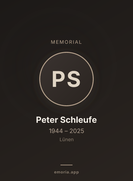 Memorial portrait of Peter Schleufe