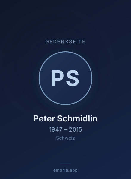 Gedenkportrait von Peter Schmidlin