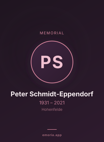 Memorial portrait of Peter Schmidt-Eppendorf