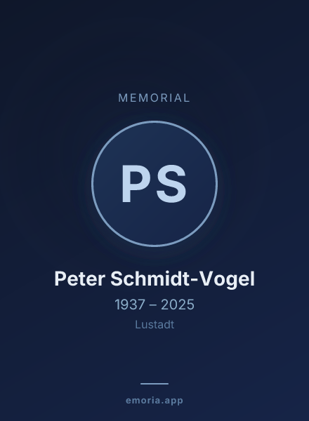 Memorial portrait of Peter Schmidt-Vogel