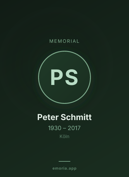 Memorial portrait of Peter Schmitt