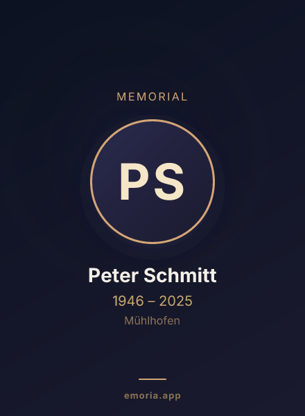 Memorial portrait of Peter Schmitt
