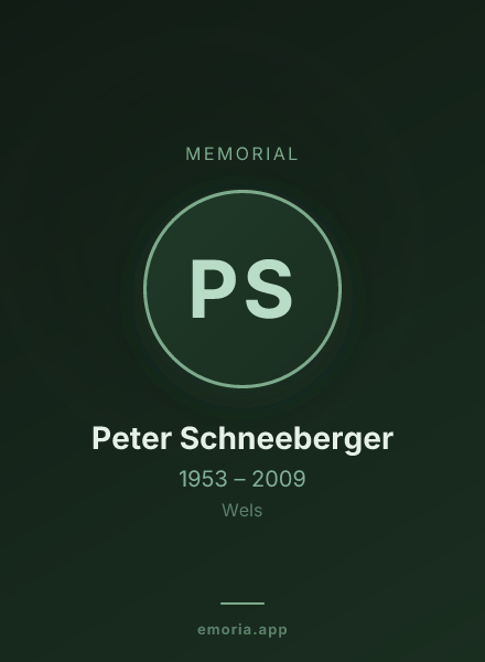 Memorial portrait of Peter Schneeberger