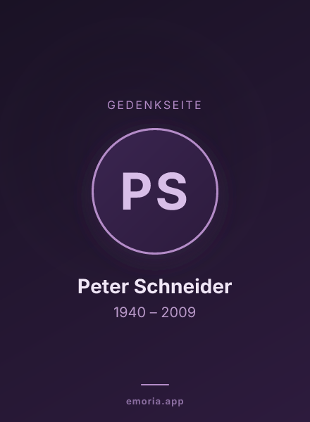 Gedenkportrait von Peter Schneider