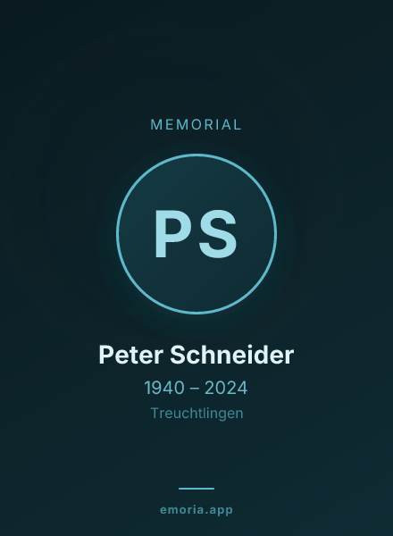 Memorial portrait of Peter Schneider