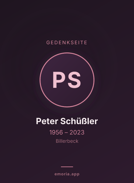 Gedenkportrait von Peter Schüßler