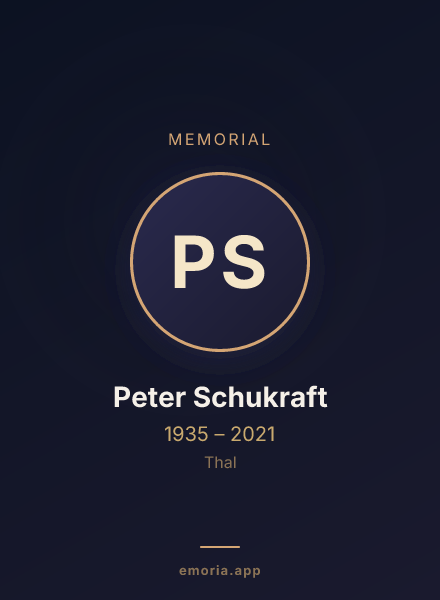 Memorial portrait of Peter Schukraft