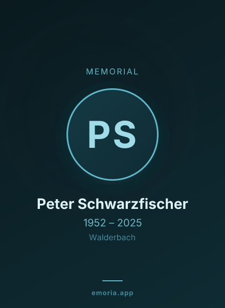 Memorial portrait of Peter Schwarzfischer
