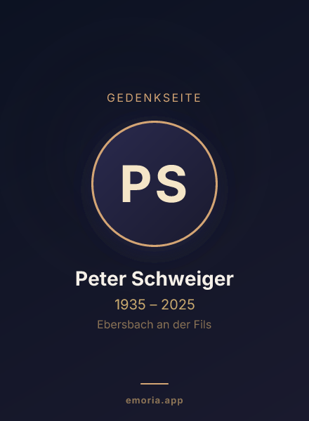 Gedenkportrait von Peter Schweiger