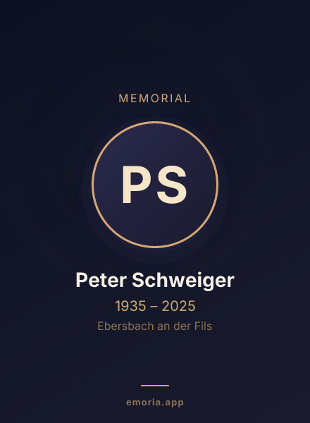 Memorial portrait of Peter Schweiger