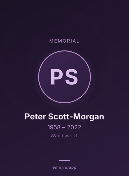 Memorial portrait of Peter Scott-Morgan