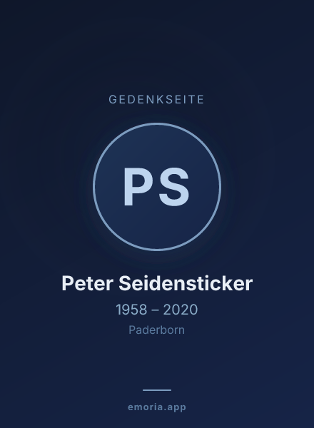 Gedenkportrait von Peter Seidensticker