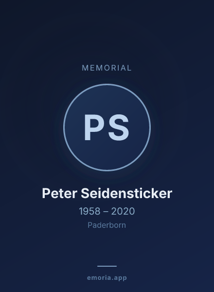 Memorial portrait of Peter Seidensticker