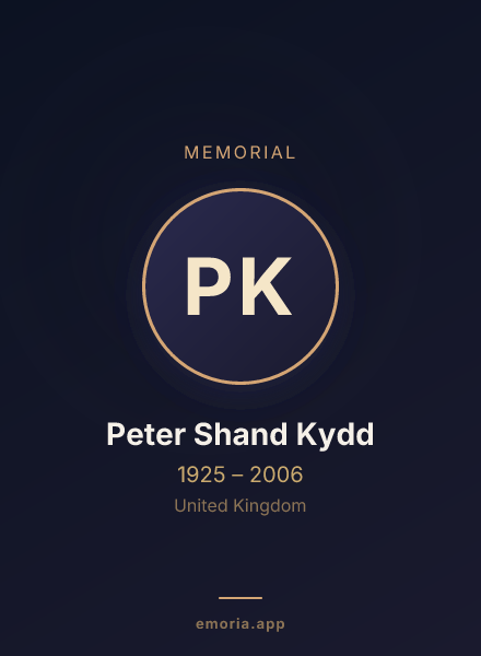 Memorial portrait of Peter Shand Kydd