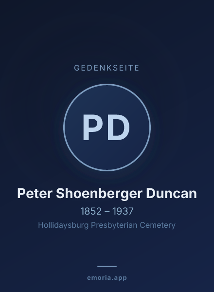Gedenkportrait von Peter Shoenberger Duncan