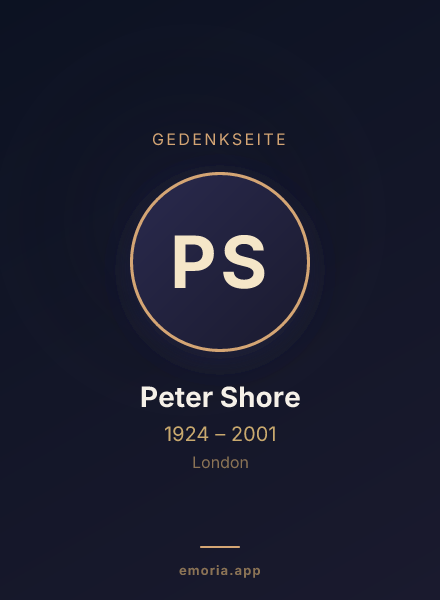 Gedenkportrait von Peter Shore