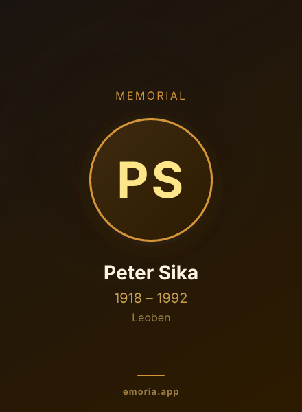 Memorial portrait of Peter Sika