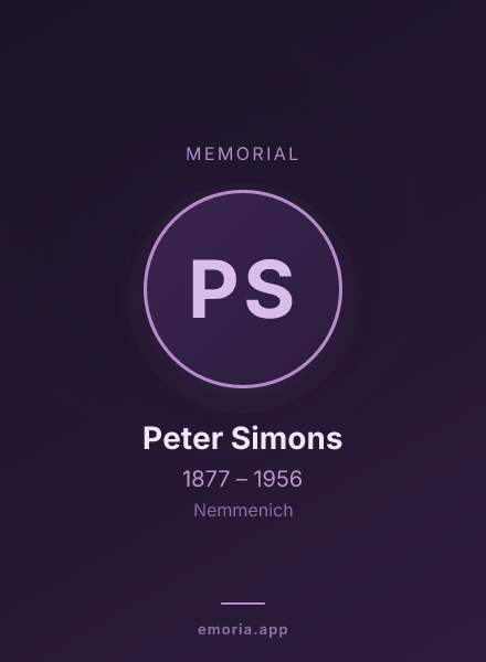 Memorial portrait of Peter Simons