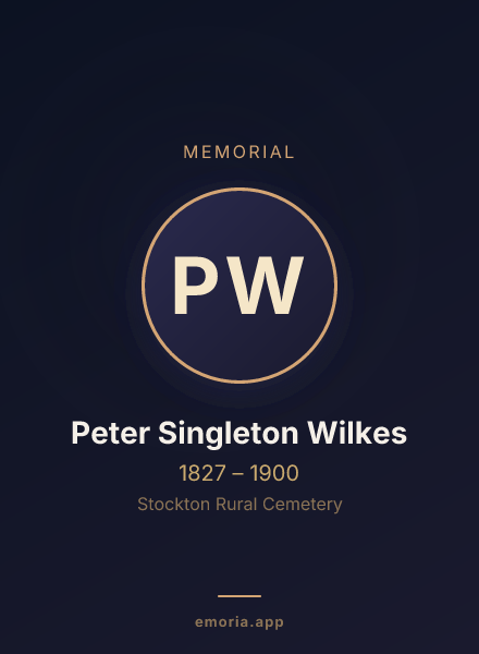 Memorial portrait of Peter Singleton Wilkes