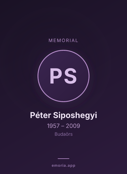 Memorial portrait of Péter Siposhegyi