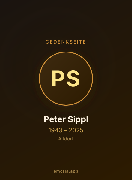 Gedenkportrait von Peter Sippl