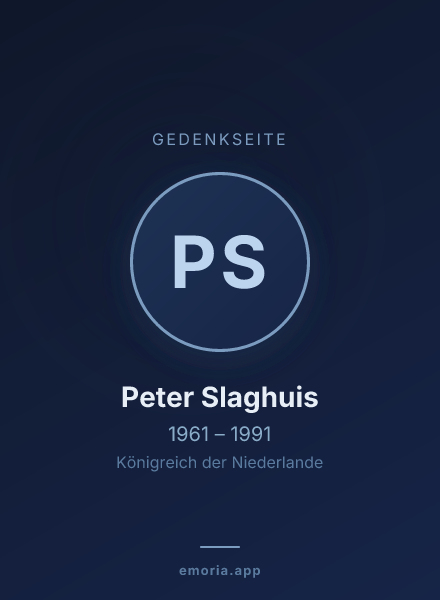 Gedenkportrait von Peter Slaghuis