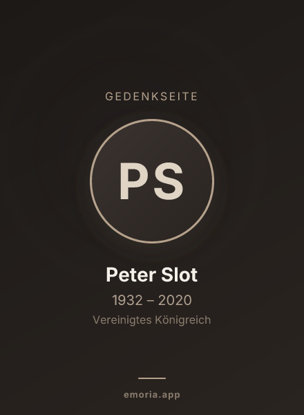 Gedenkportrait von Peter Slot