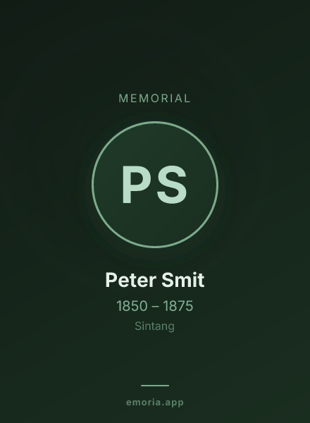 Memorial portrait of Peter Smit