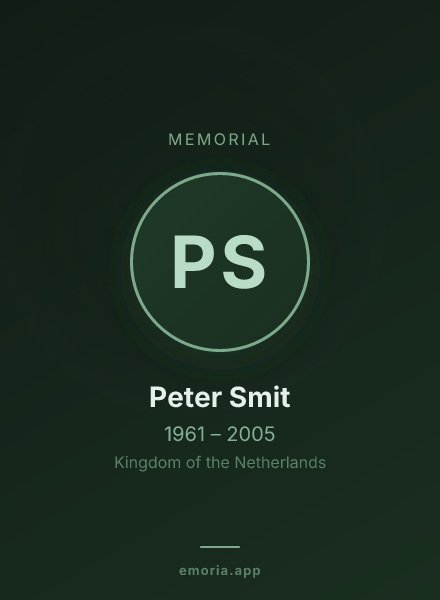 Memorial portrait of Peter Smit