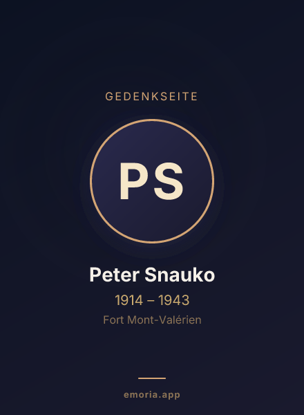 Gedenkportrait von Peter Snauko