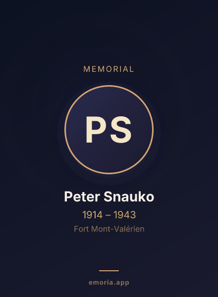 Memorial portrait of Peter Snauko
