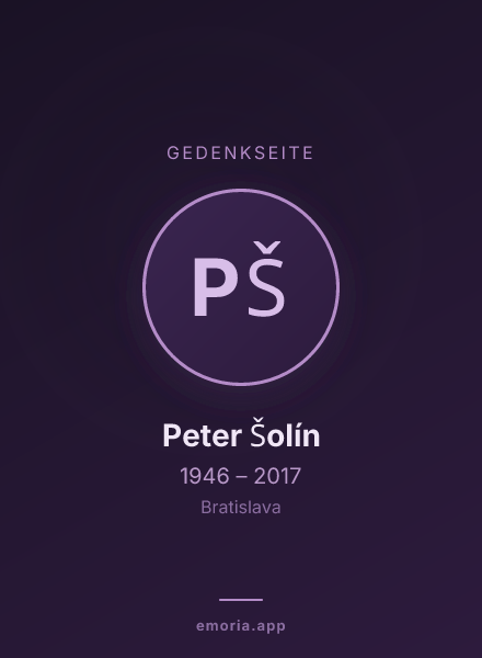Gedenkportrait von Peter Šolín
